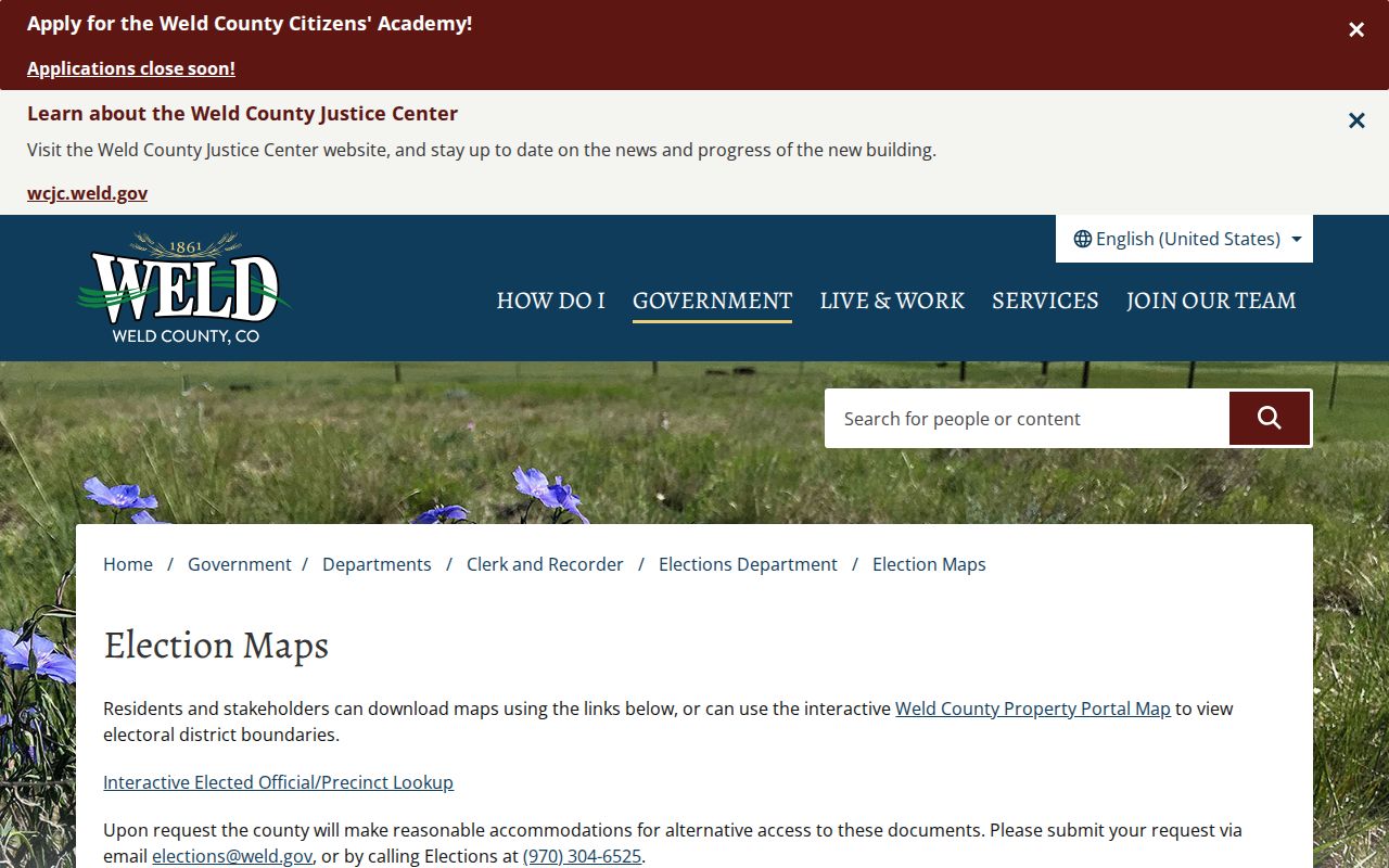 Weld County ZIP code directory election maps